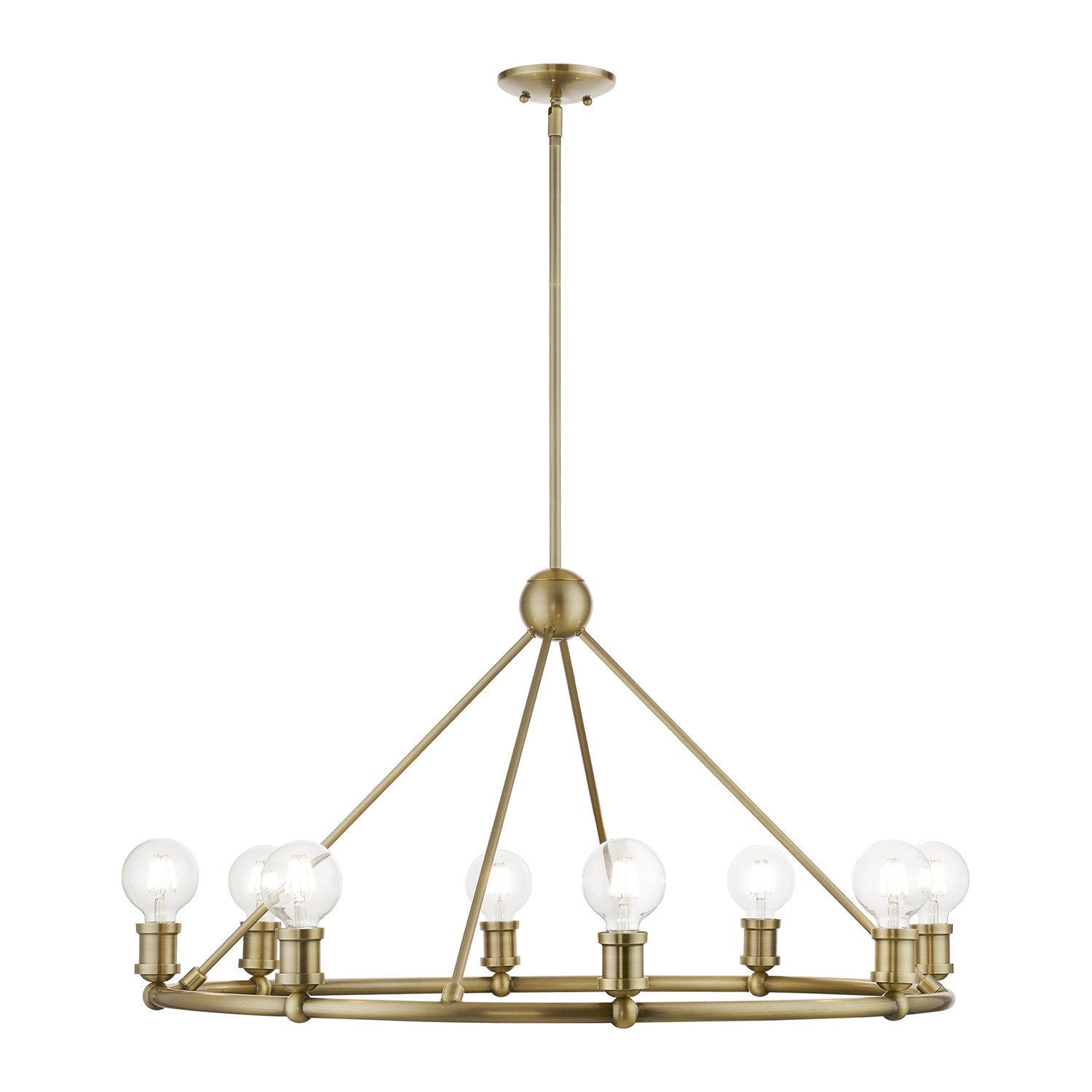 8 Light Antique Brass Chandelier by Livex Lighting
