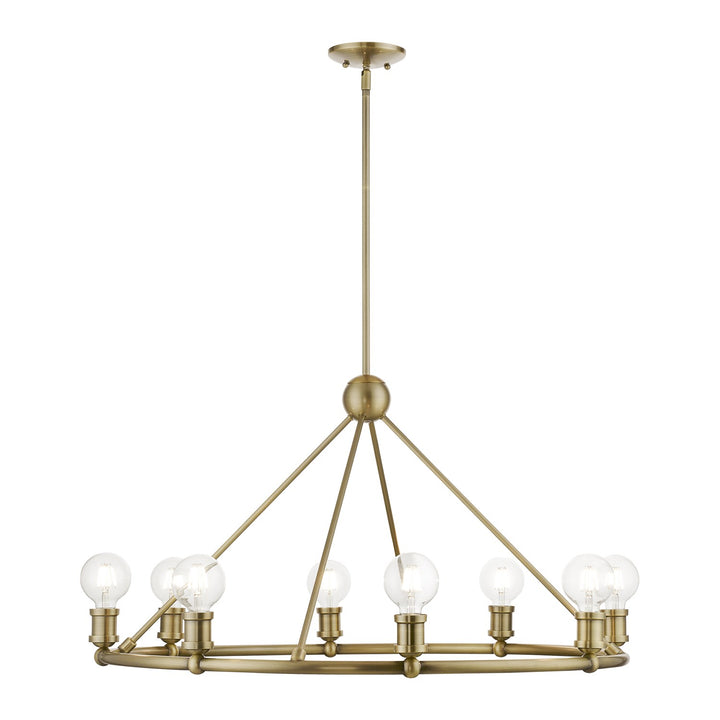 8 Light Antique Brass Chandelier by Livex Lighting