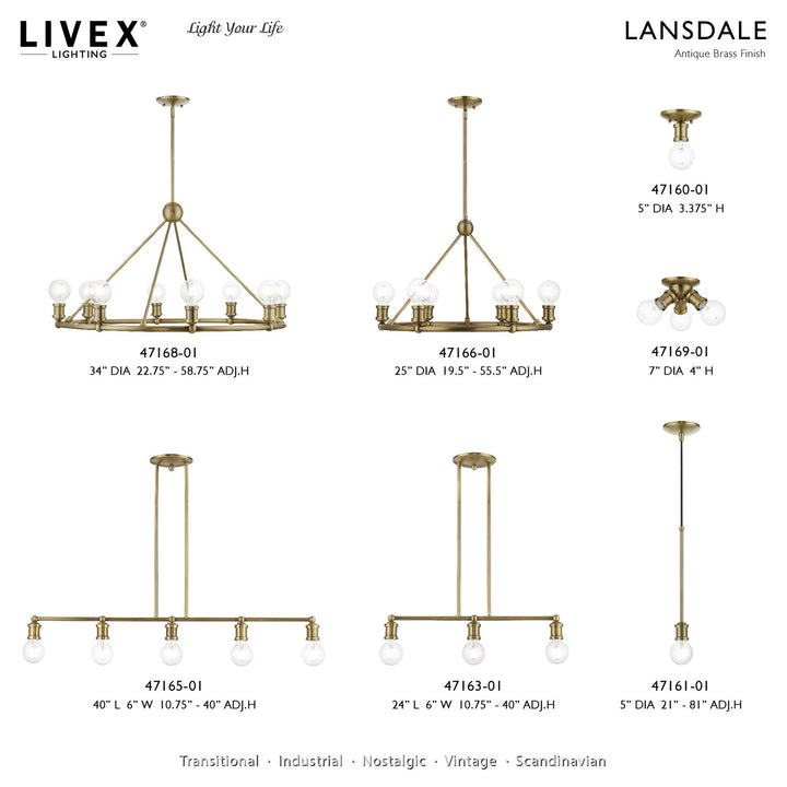 8 Light Antique Brass Chandelier