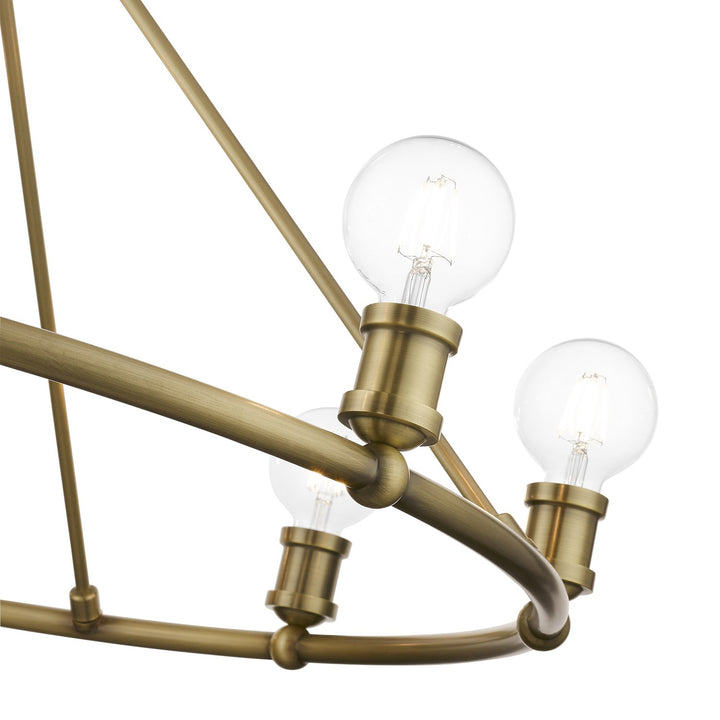 8 Light Antique Brass Chandelier