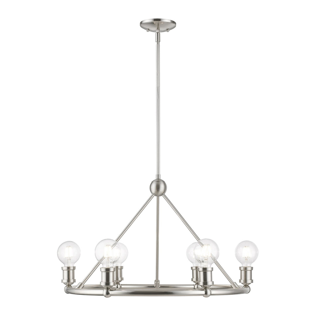 6 Light Brushed Nickel Chandelier by Livex Lighting
