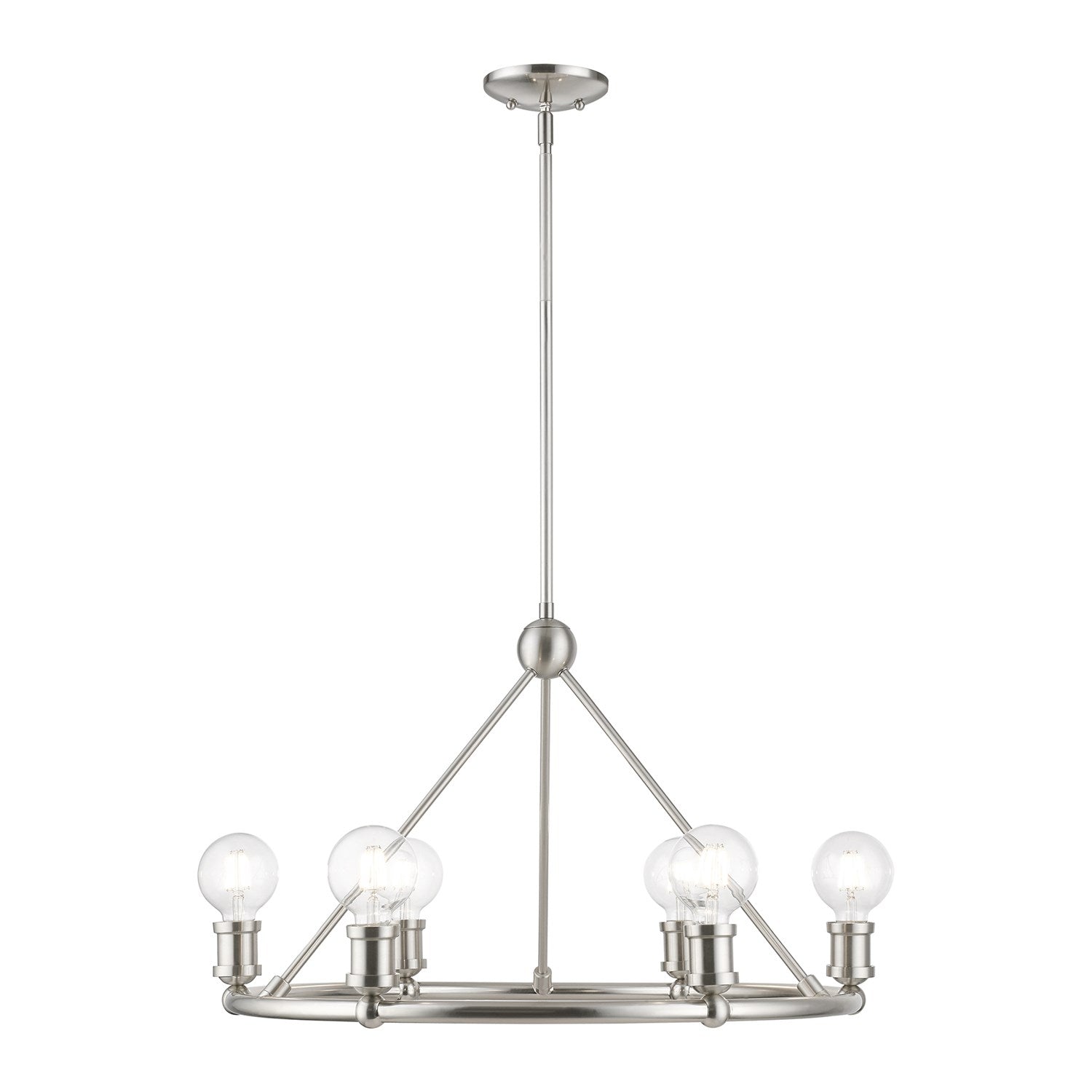 6 Light Brushed Nickel Chandelier by Livex Lighting