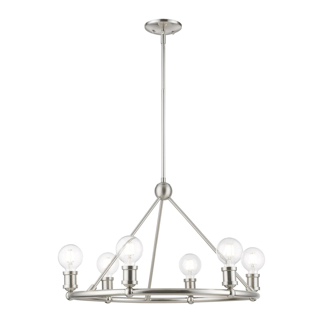6 Light Brushed Nickel Chandelier
