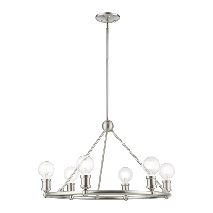 6 Light Brushed Nickel Chandelier