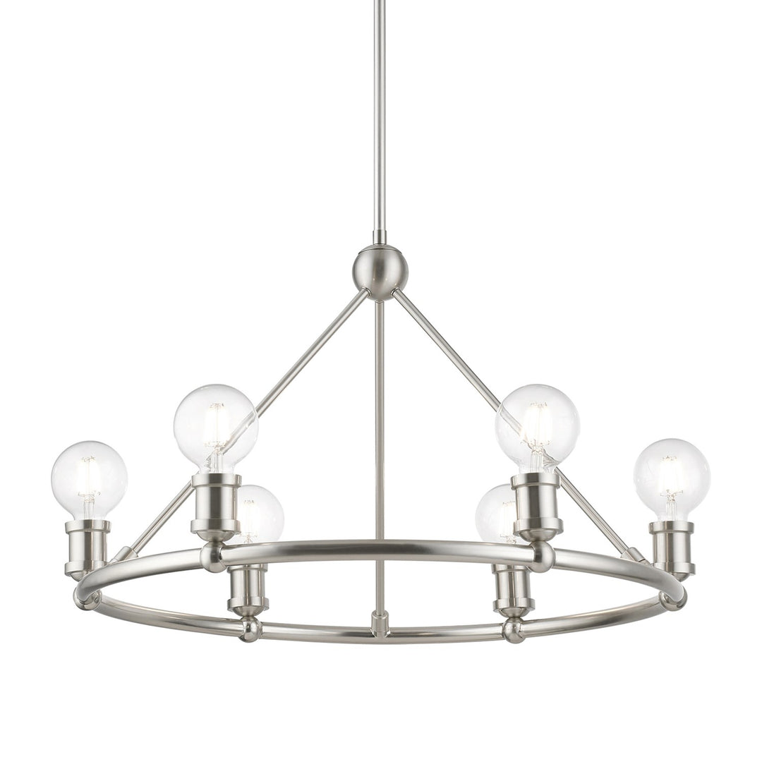 6 Light Brushed Nickel Chandelier