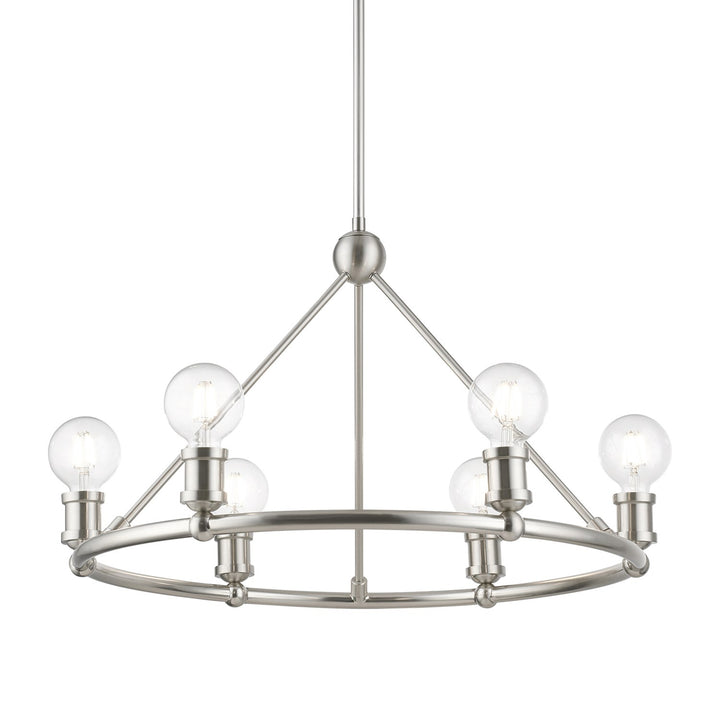6 Light Brushed Nickel Chandelier