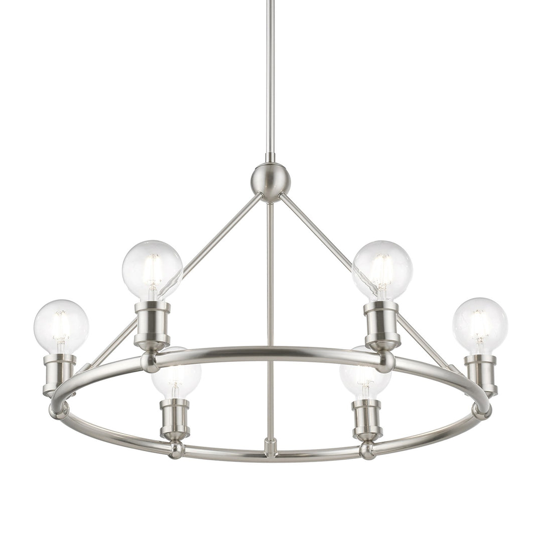 6 Light Brushed Nickel Chandelier