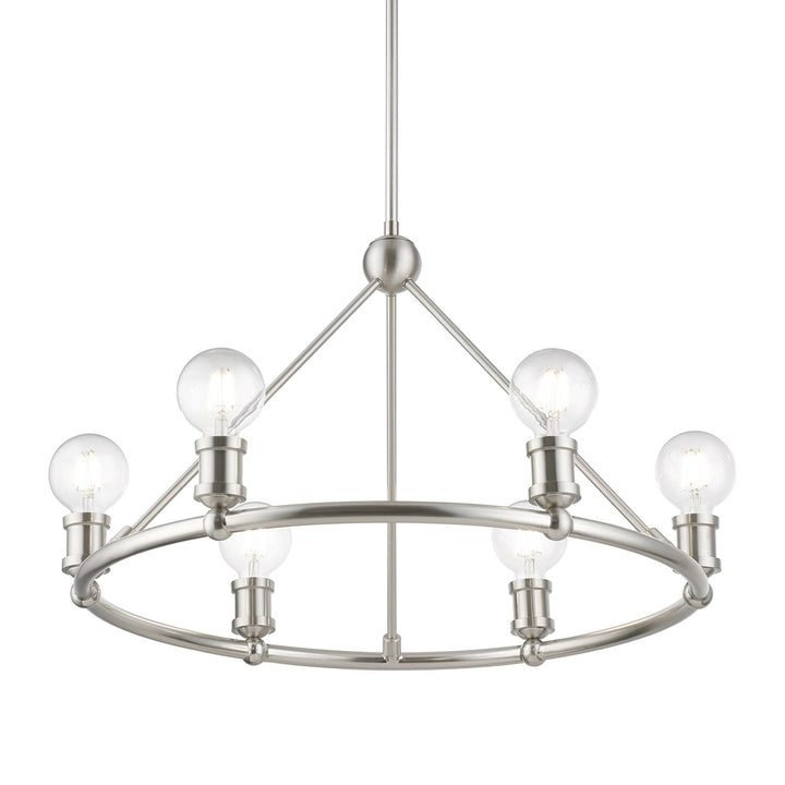 6 Light Brushed Nickel Chandelier