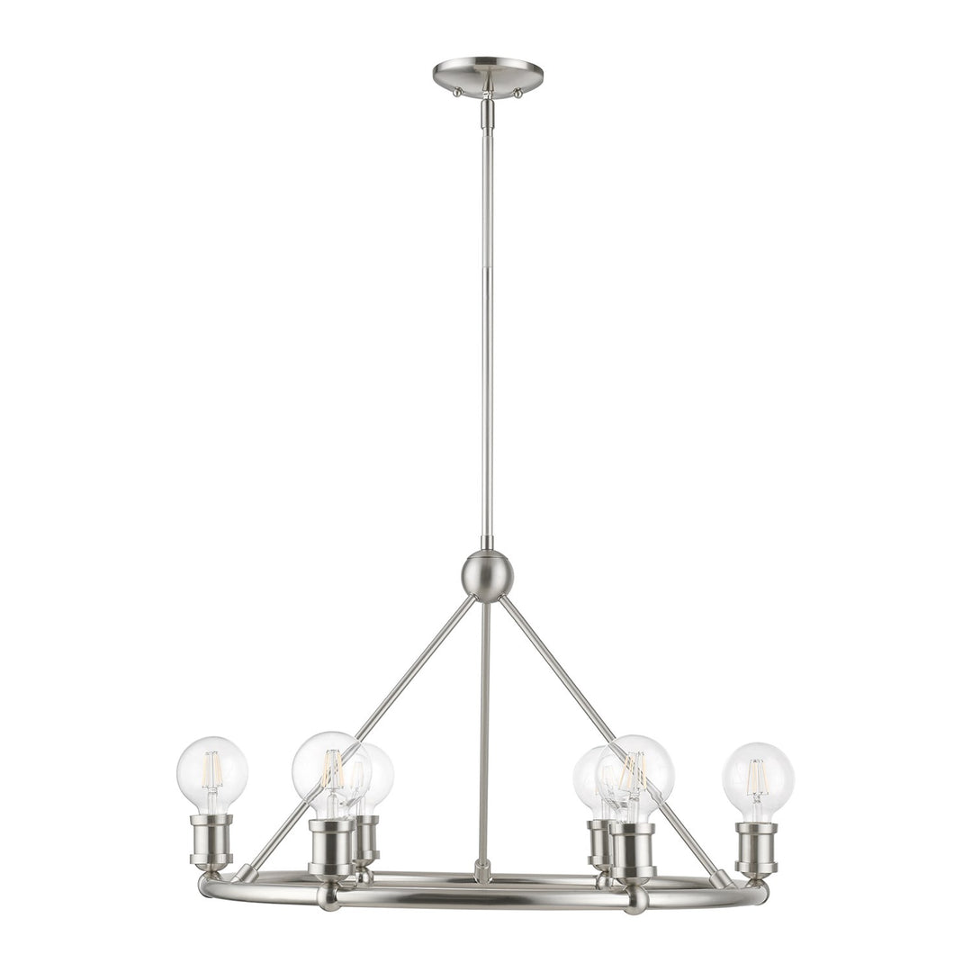 6 Light Brushed Nickel Chandelier