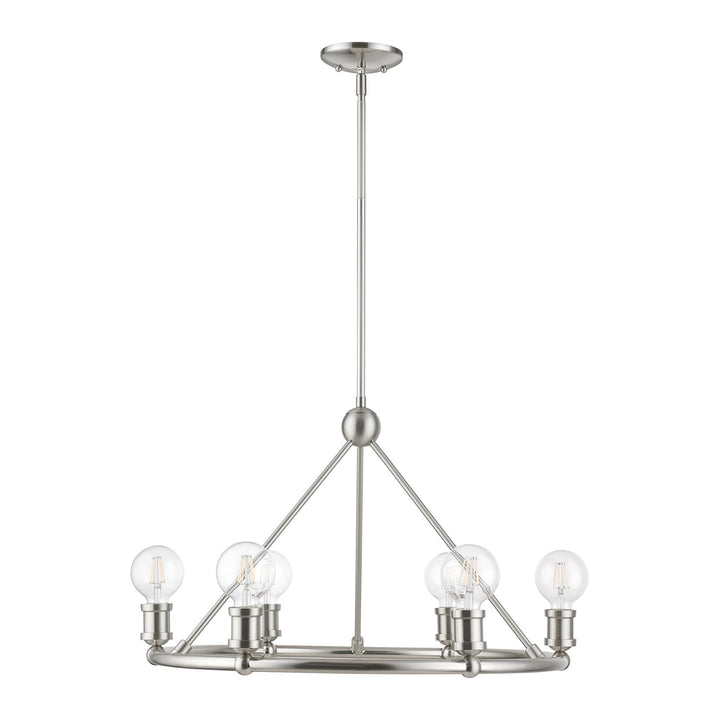 6 Light Brushed Nickel Chandelier