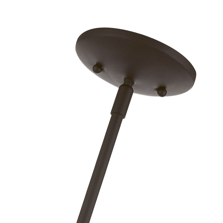 6 Light Bronze With Antique Brass Accents Chandelier
