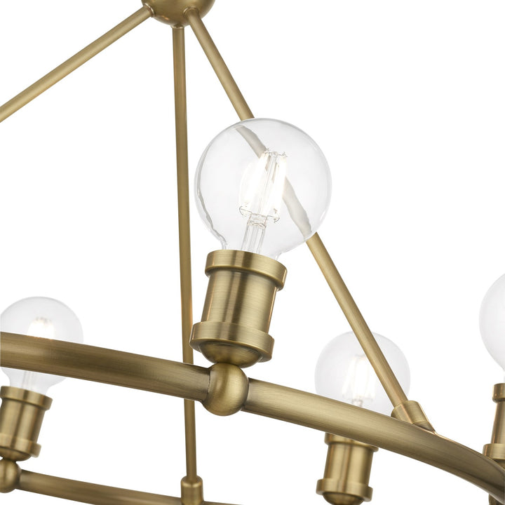 6 Light Antique Brass Chandelier