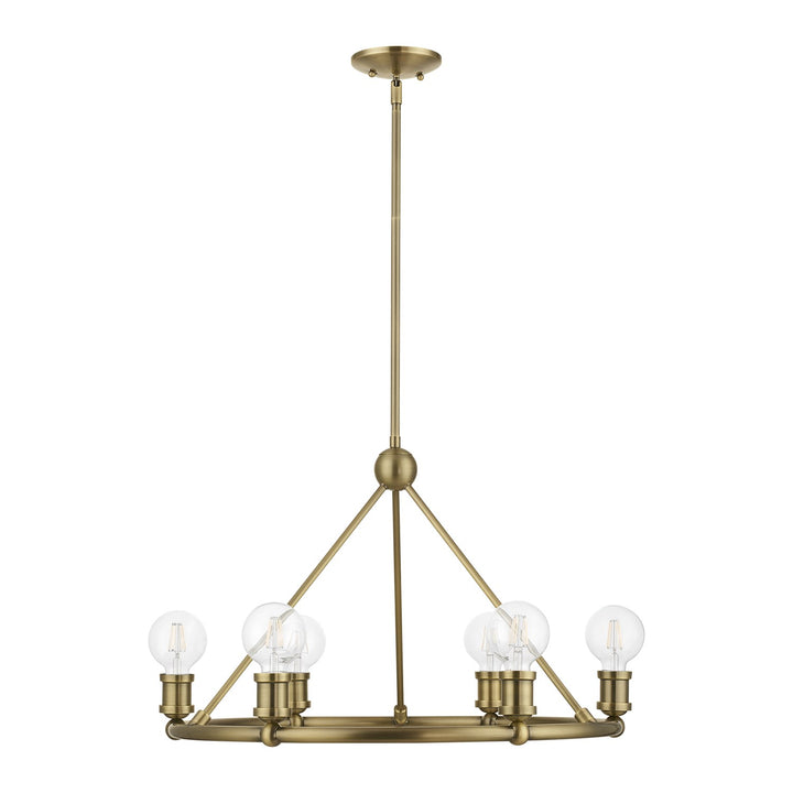 6 Light Antique Brass Chandelier