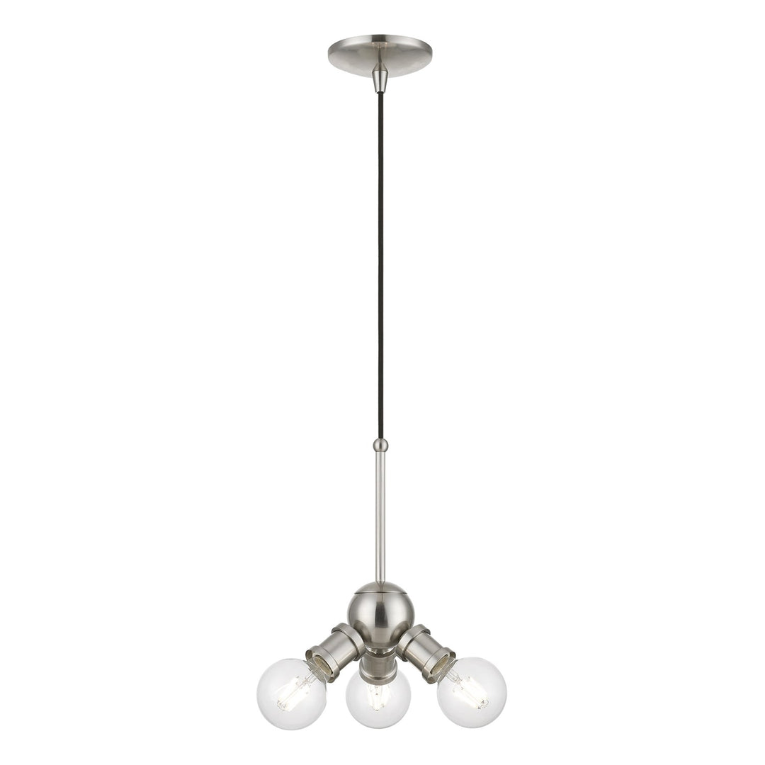 3 Light Brushed Nickel Pendant by Livex Lighting