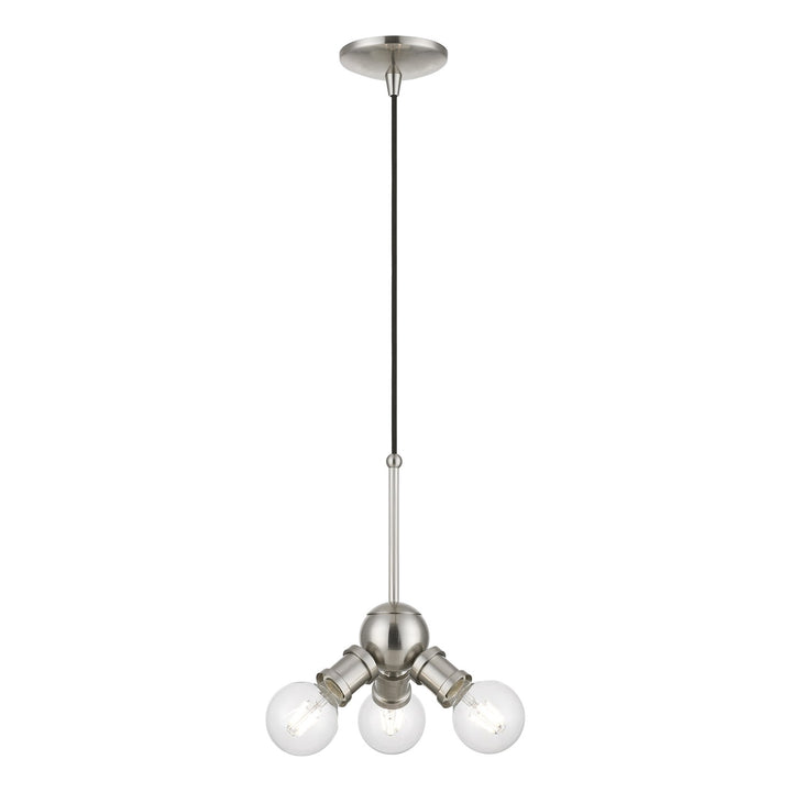 3 Light Brushed Nickel Pendant by Livex Lighting