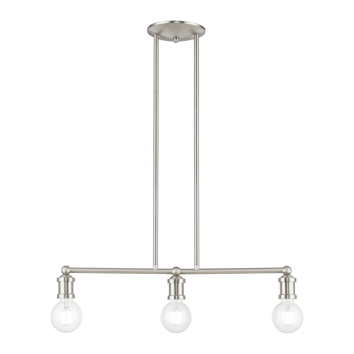 3 Light Brushed Nickel Linear Chandelier by Livex Lighting