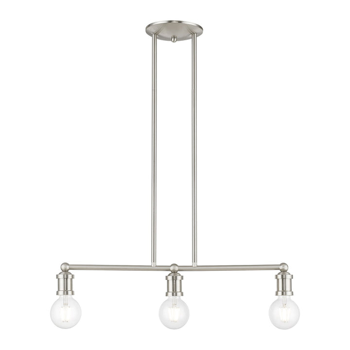 3 Light Brushed Nickel Linear Chandelier by Livex Lighting