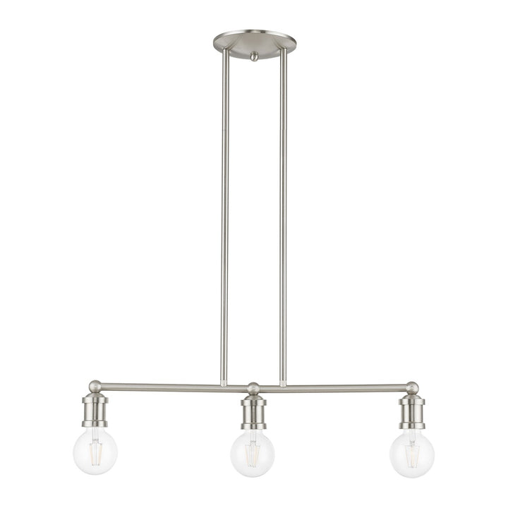 3 Light Brushed Nickel Linear Chandelier