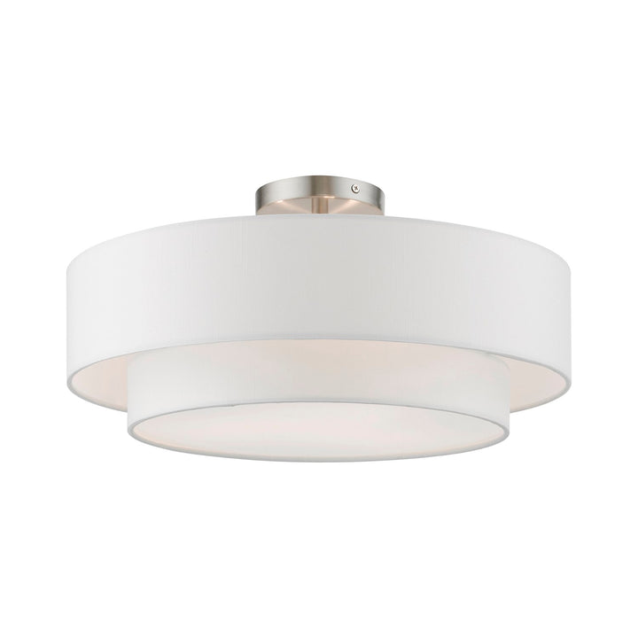 3 Light Brushed Nickel Semi-Flush by Livex Lighting