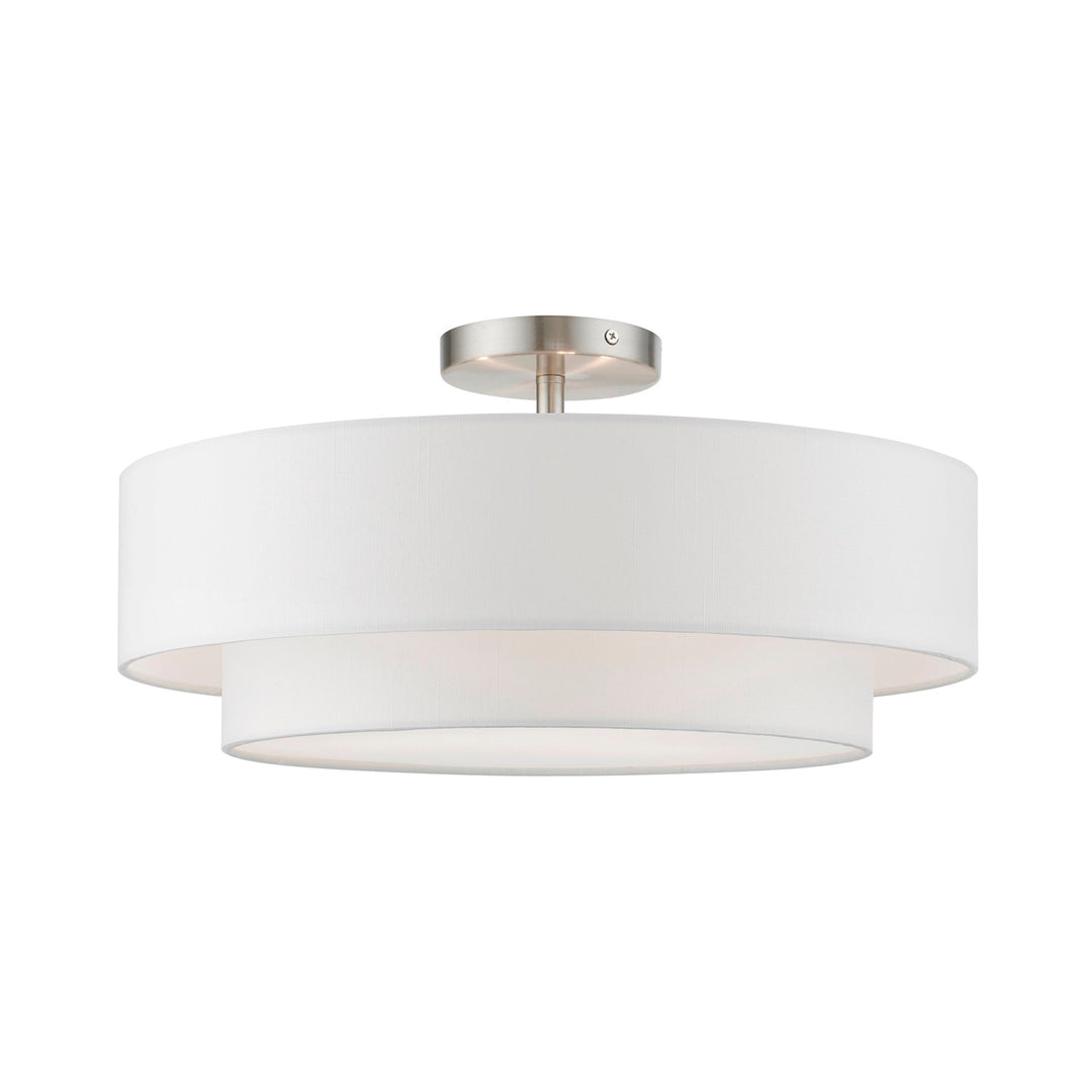 3 Light Brushed Nickel Semi-Flush