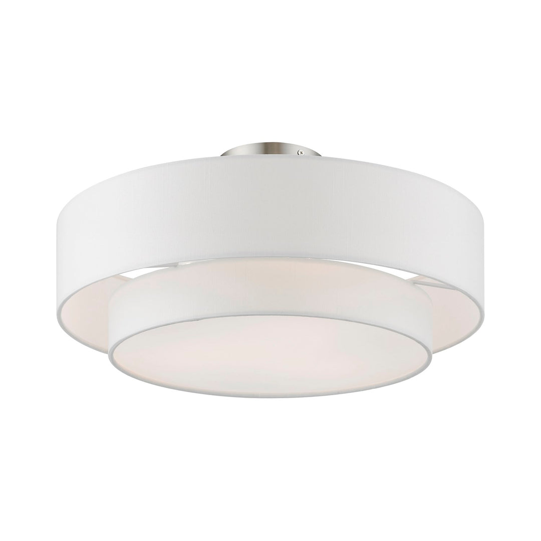 3 Light Brushed Nickel Semi-Flush