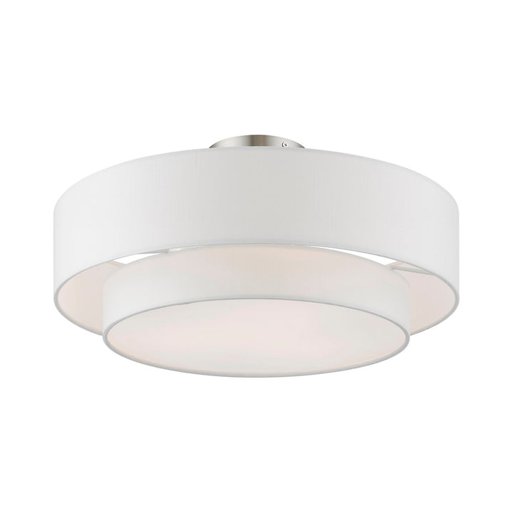 3 Light Brushed Nickel Semi-Flush