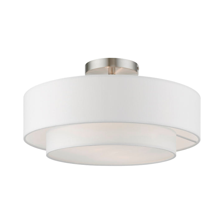 2 Light Brushed Nickel Semi-Flush by Livex Lighting
