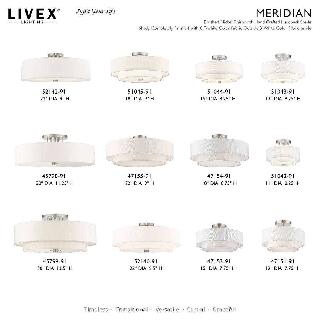 2 Light Brushed Nickel Semi-Flush