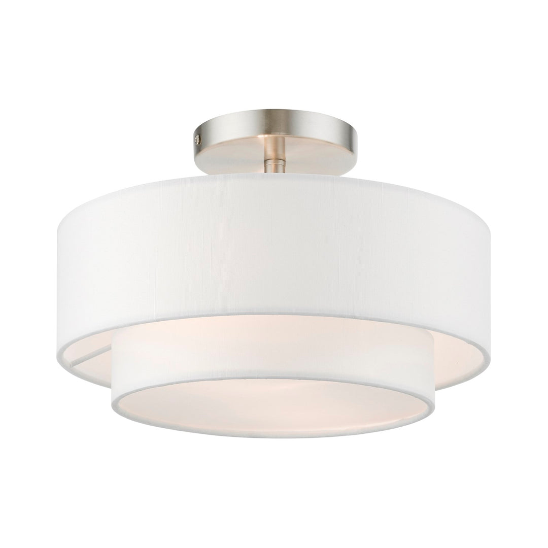 2 Light Brushed Nickel Semi-Flush by Livex Lighting