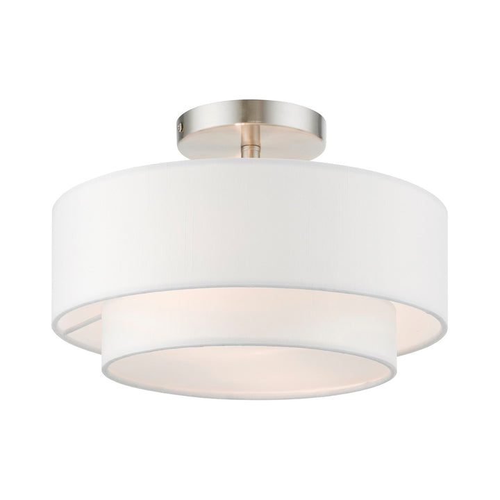 2 Light Brushed Nickel Semi-Flush by Livex Lighting