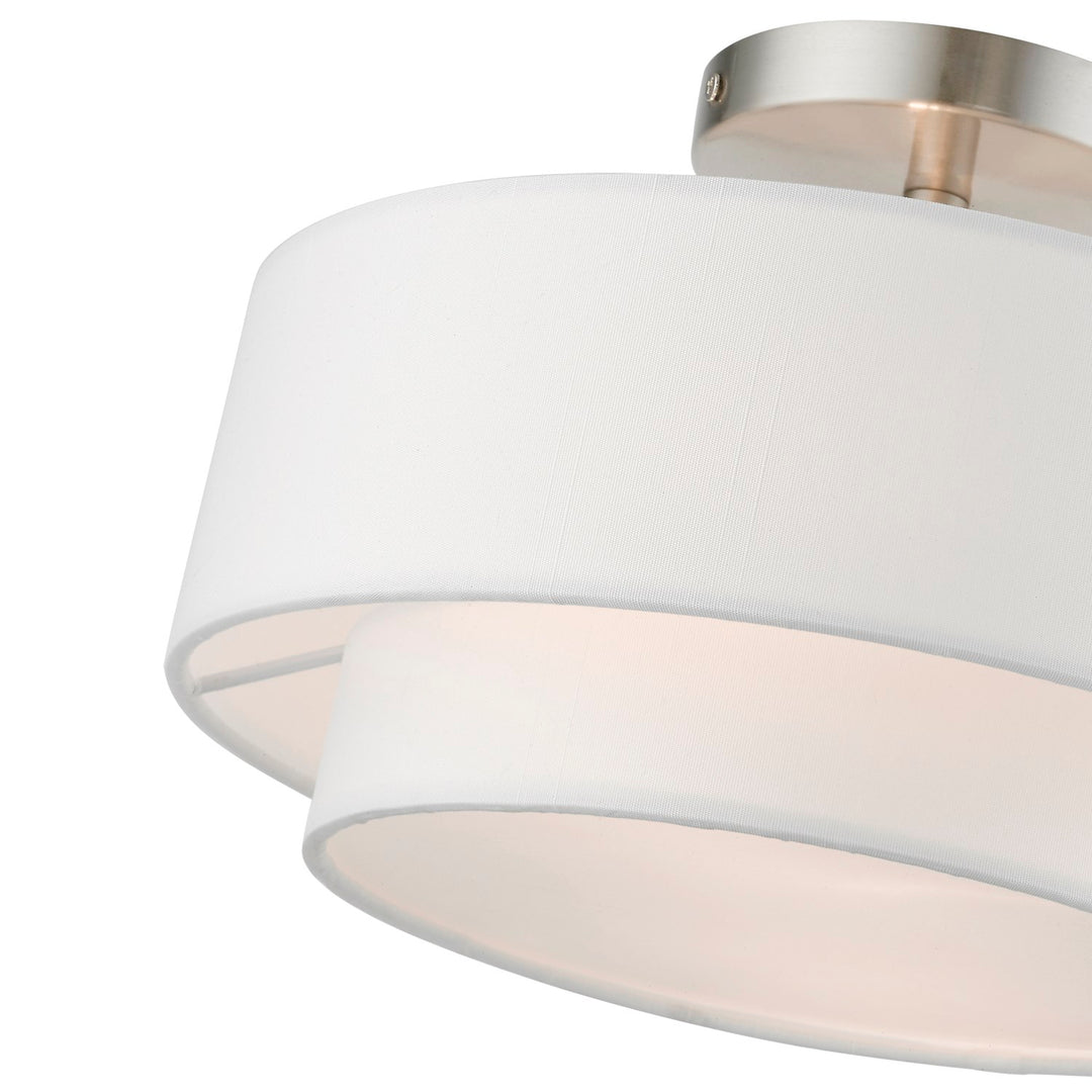 2 Light Brushed Nickel Semi-Flush