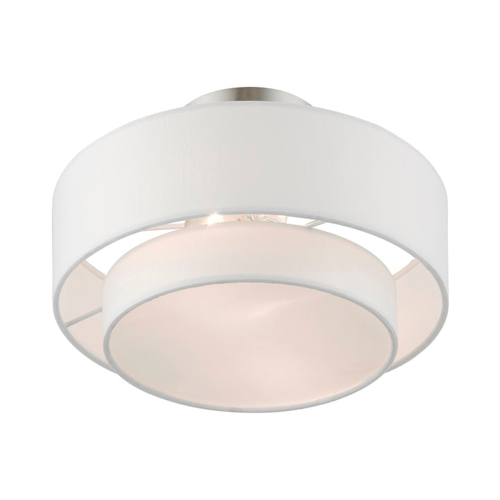 2 Light Brushed Nickel Semi-Flush