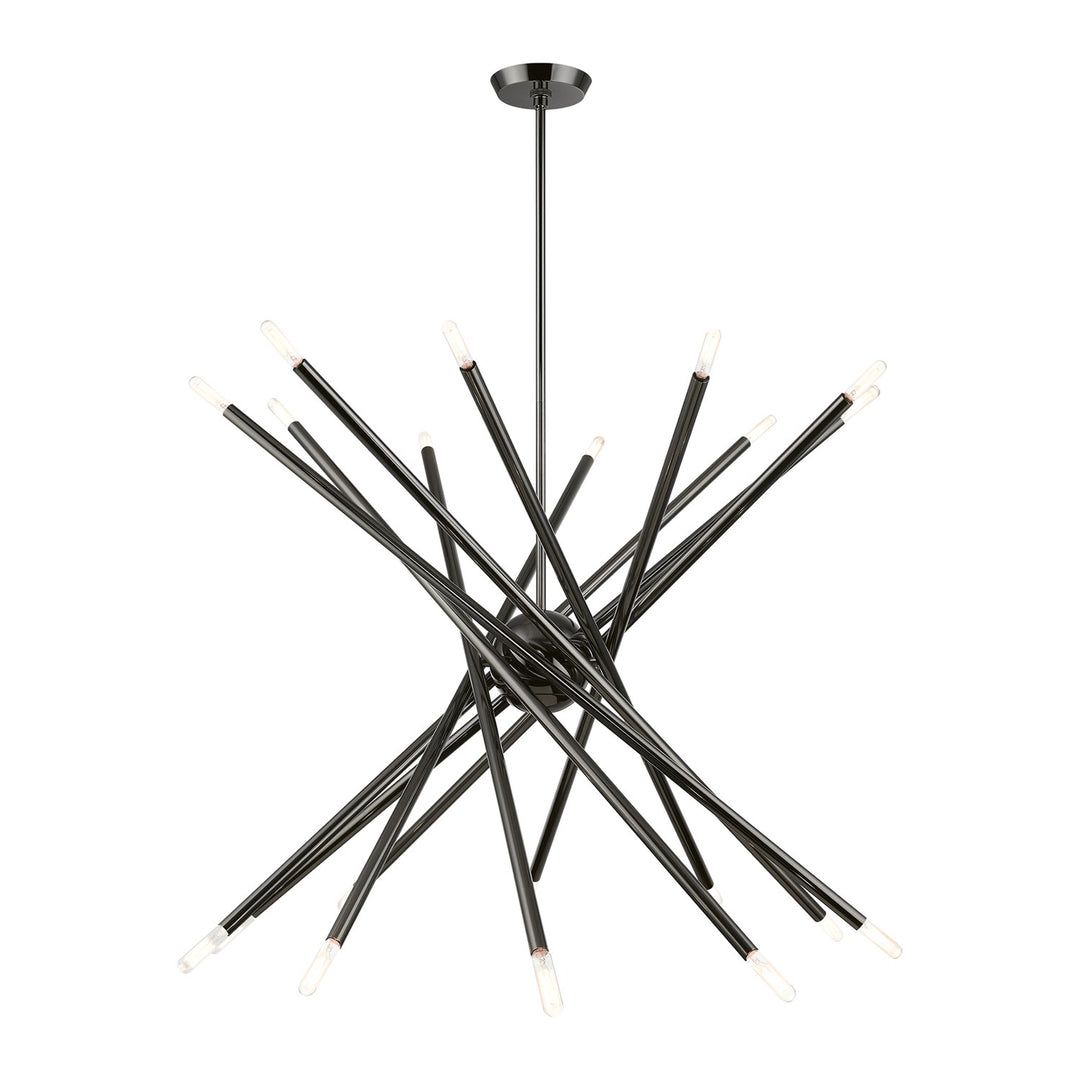 20 Light Black Chrome Large Chandelier by Livex Lighting