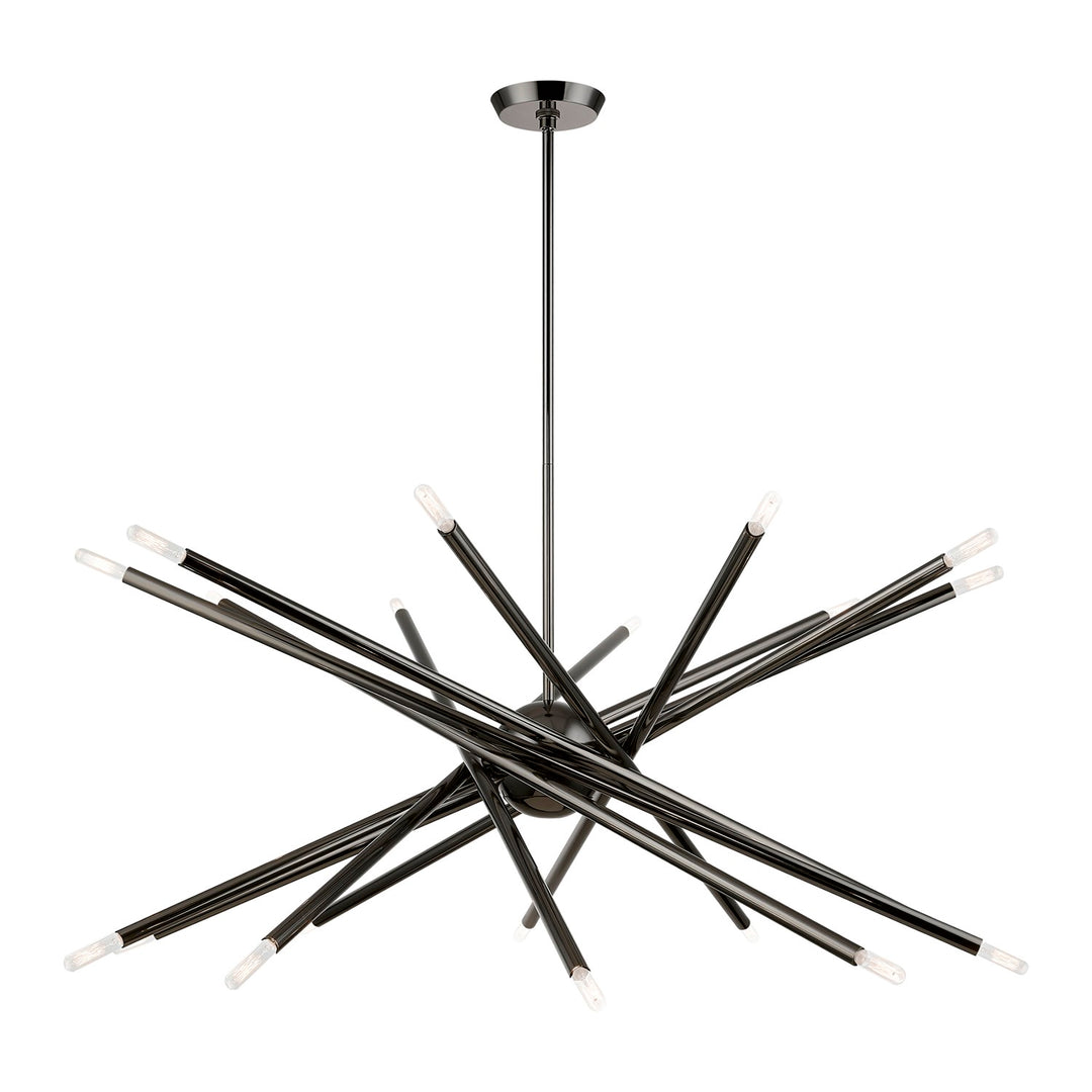 20 Light Black Chrome Large Chandelier