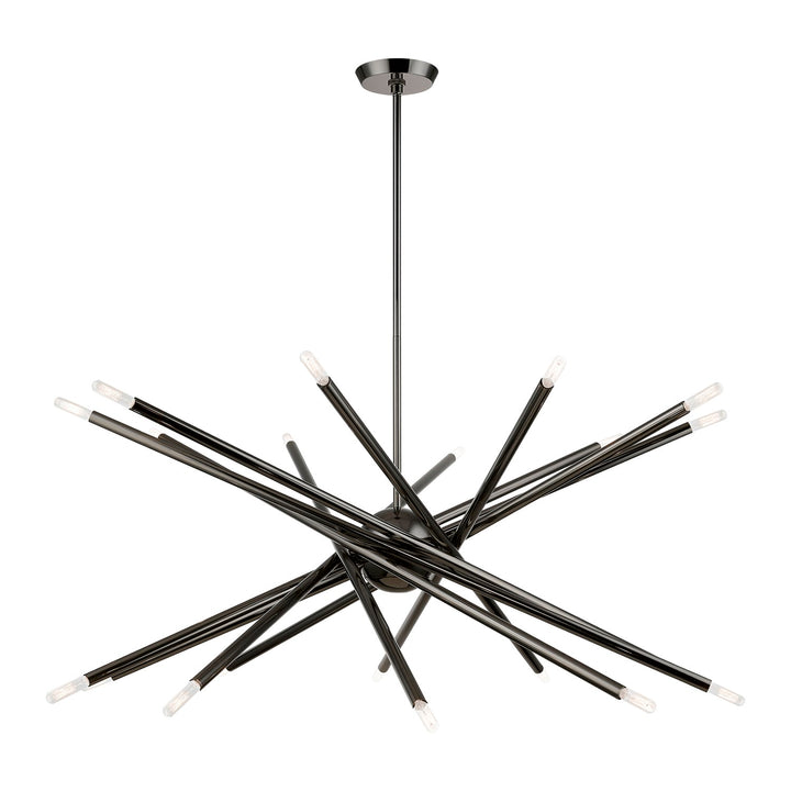 20 Light Black Chrome Large Chandelier