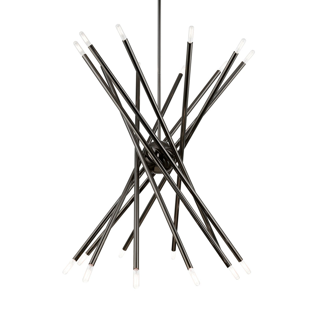 20 Light Black Chrome Large Chandelier