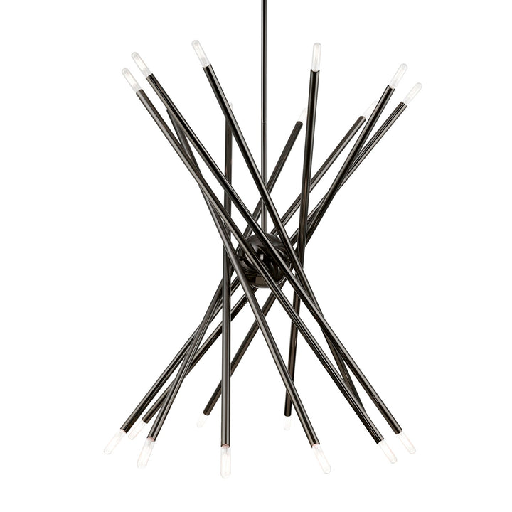 20 Light Black Chrome Large Chandelier