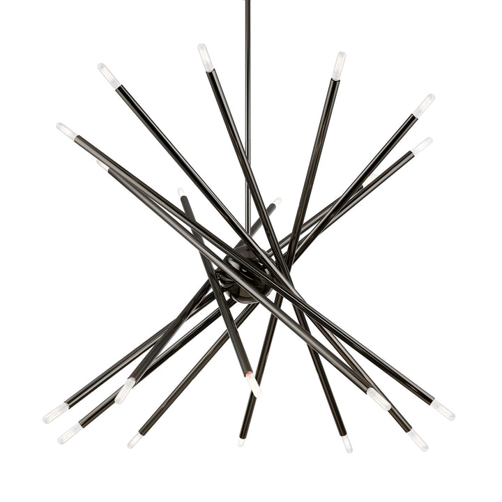 20 Light Black Chrome Large Chandelier
