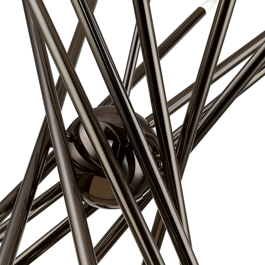 20 Light Black Chrome Large Chandelier