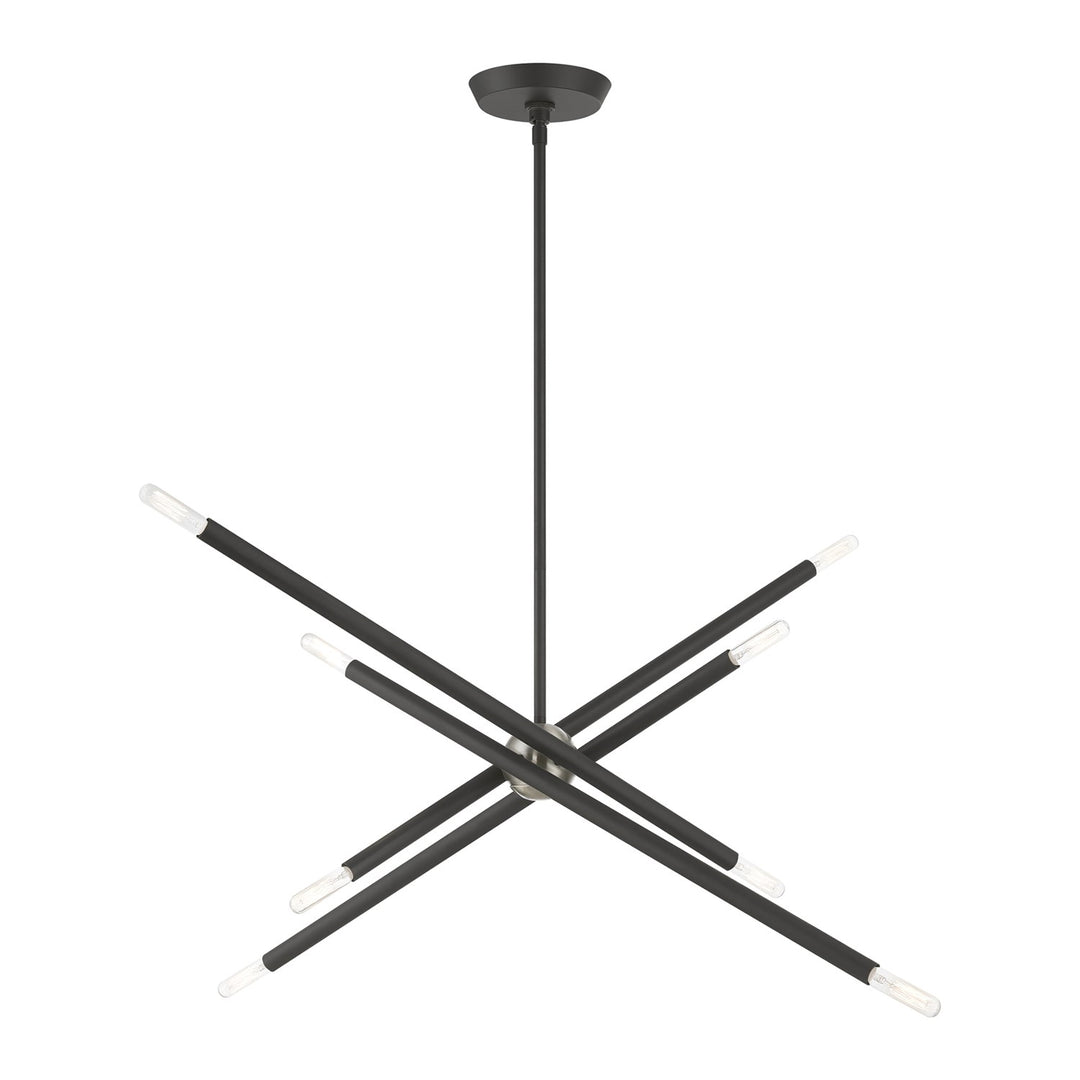 8 Light Scandinavian Gray Linear Chandelier by Livex Lighting