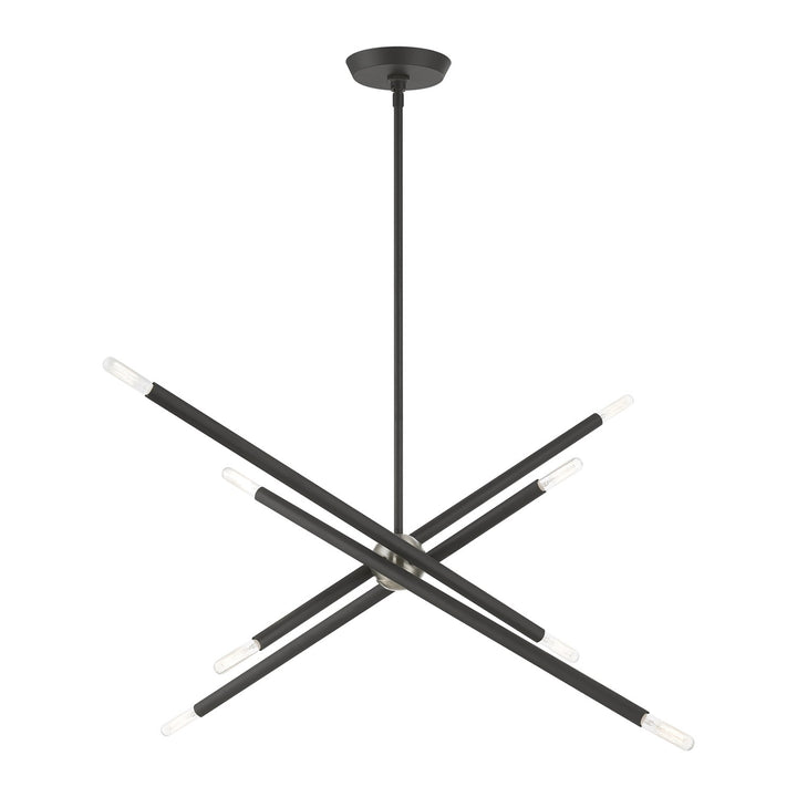 8 Light Scandinavian Gray Linear Chandelier by Livex Lighting