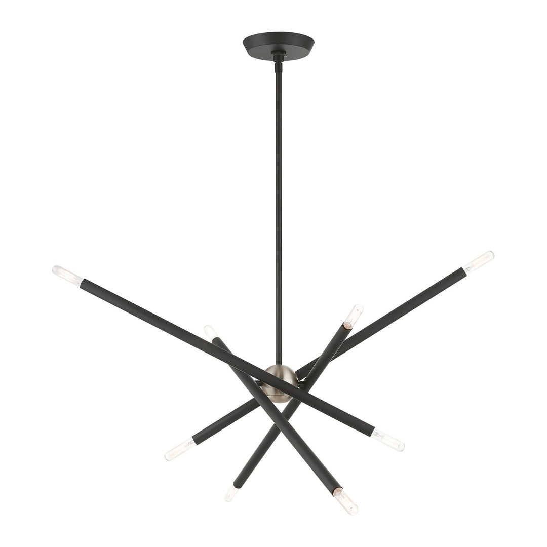 8 Light Scandinavian Gray Linear Chandelier