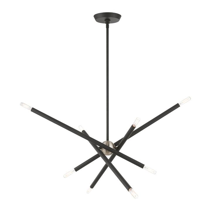 8 Light Scandinavian Gray Linear Chandelier