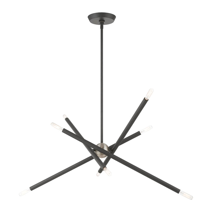 8 Light Scandinavian Gray Linear Chandelier