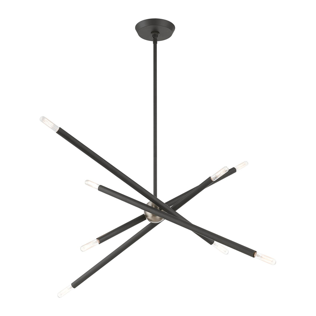 8 Light Scandinavian Gray Linear Chandelier