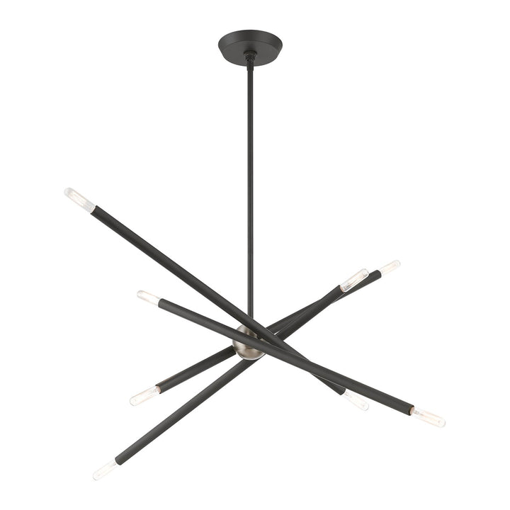 8 Light Scandinavian Gray Linear Chandelier