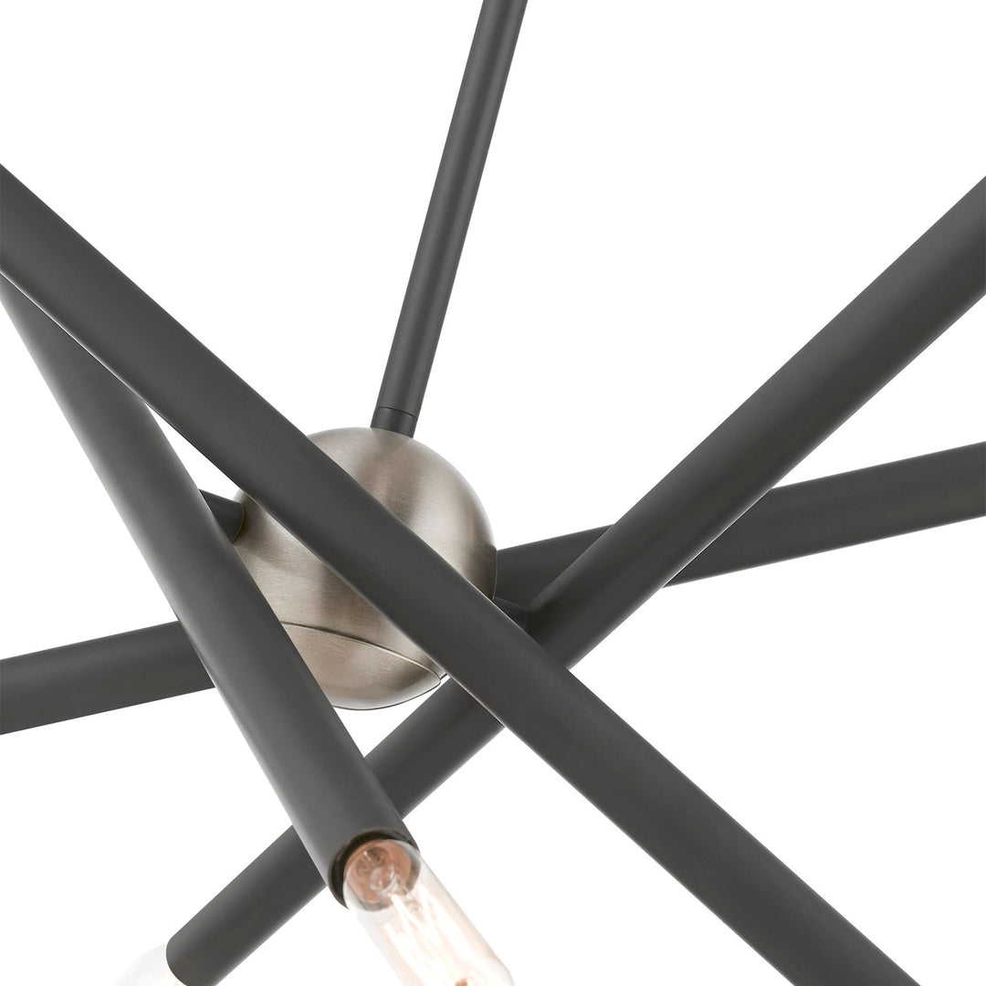 8 Light Scandinavian Gray Linear Chandelier