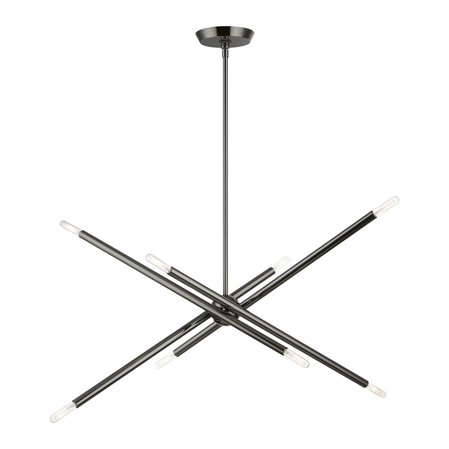 8 Light Black Chrome Linear Chandelier by Livex Lighting