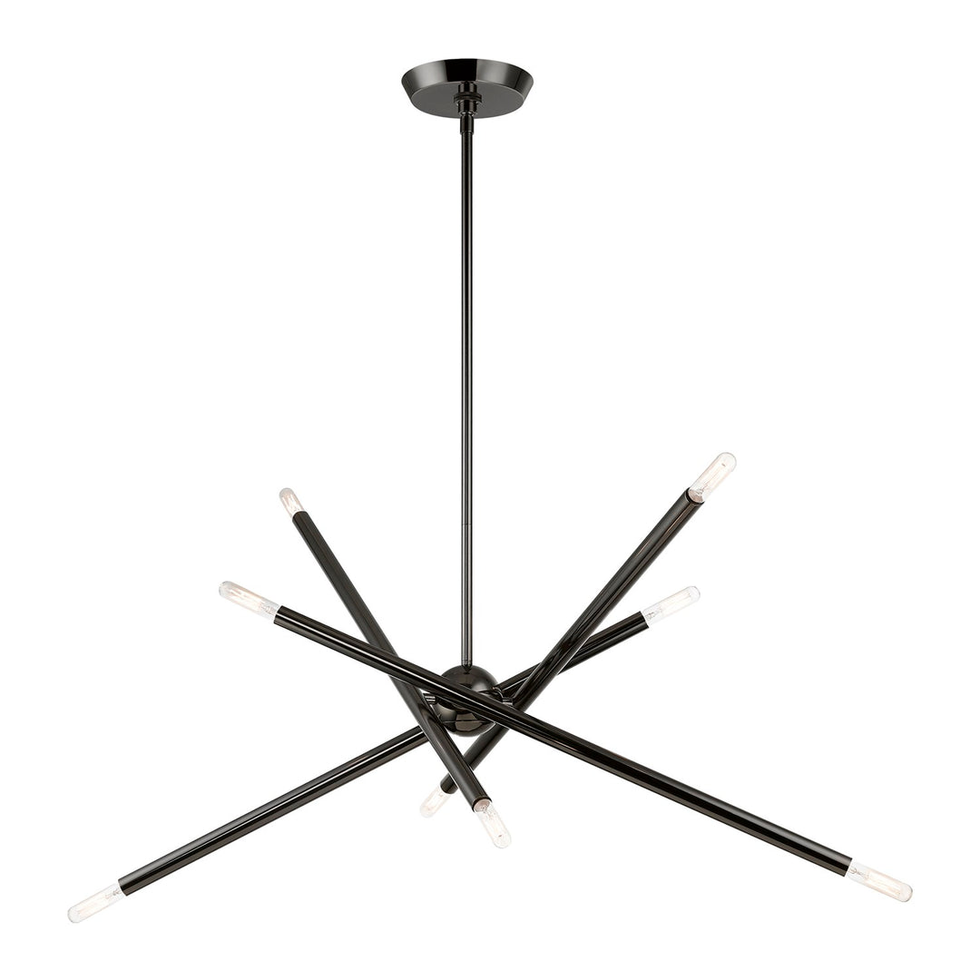 8 Light Black Chrome Linear Chandelier