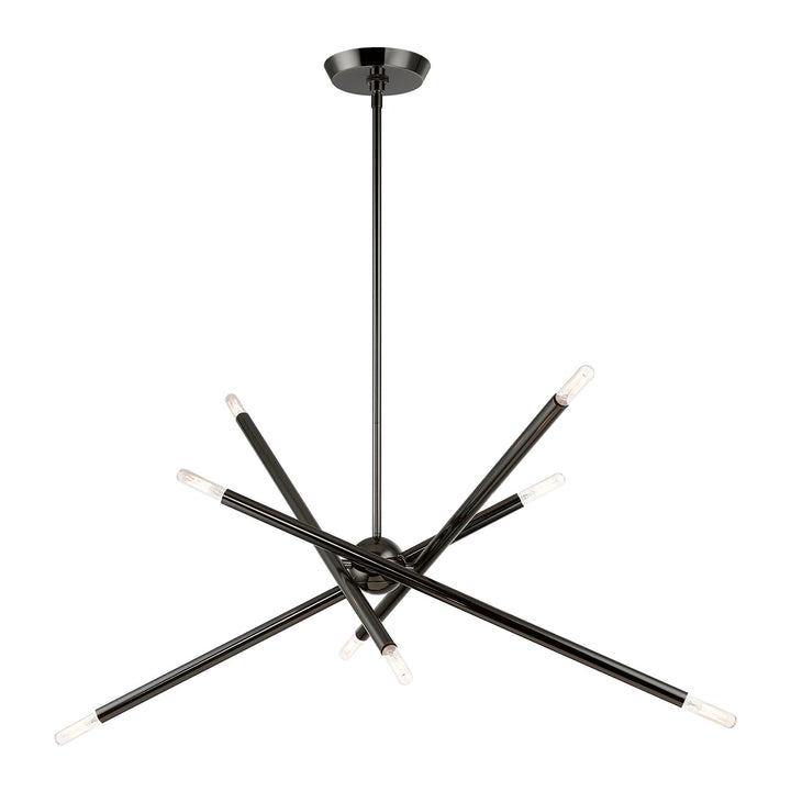 8 Light Black Chrome Linear Chandelier